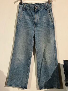 Khaite Ian Wide-Leg Blue Denim Jeans